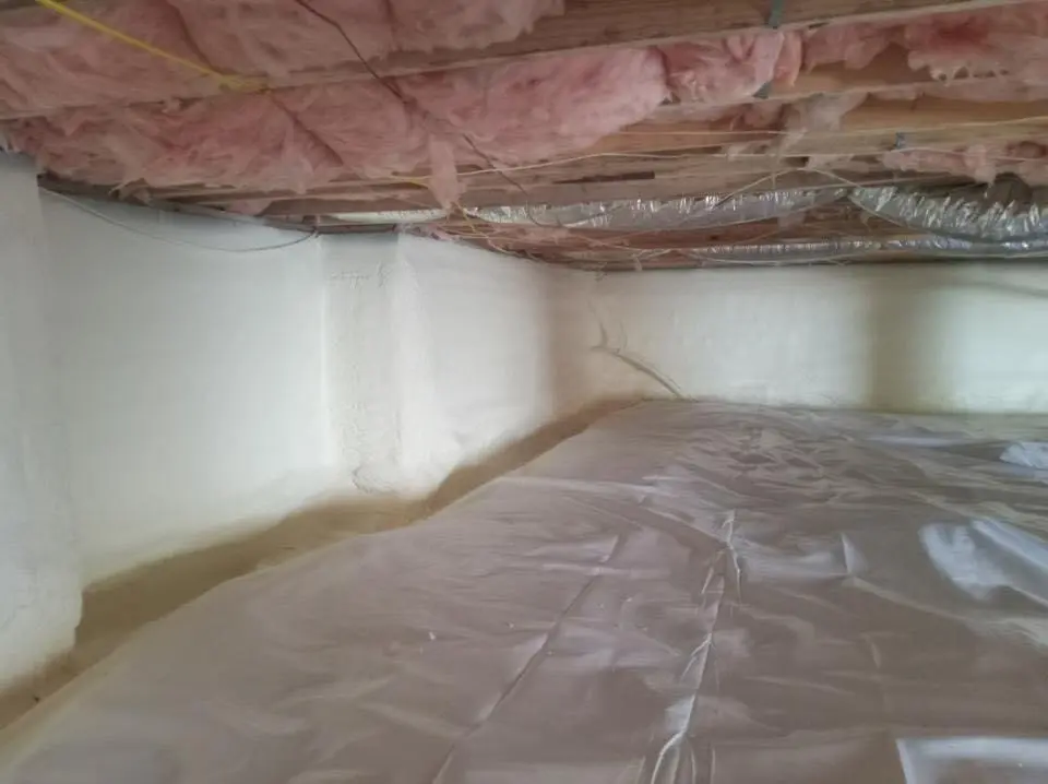 Crawl space encapsulation with closed-cell spray foam for Attic Insulation in Brownsburg
