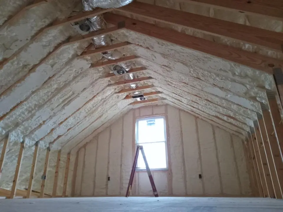 Spray foam roofing application for Crawl Space Insulation project in Brownsburg